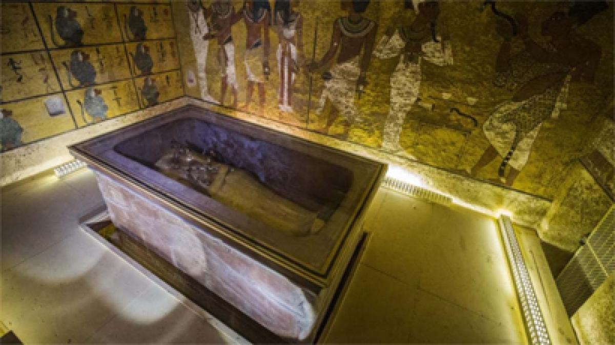 Egyptians who repaired famed burial mask of King Tut face music